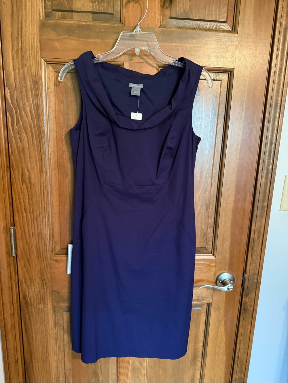 Ann Taylor Eggplant Sleeveless Sheath Dress